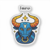Stier Sterrenbeeld - Minimalistische Gouden Hemels Sticker (Voorkant)