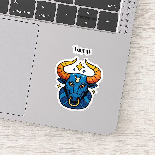 Stier Sterrenbeeld - Minimalistische Gouden Hemels Sticker (Detail)