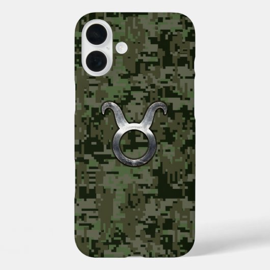 Stier Sterrenbeeld op groene camouflage Case-Mate iPhone Case (Achterkant)