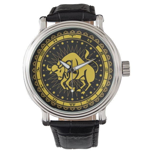 Stier - Sterrenbeeld - Symbool - Horoscoop Horloge (Voorkant)