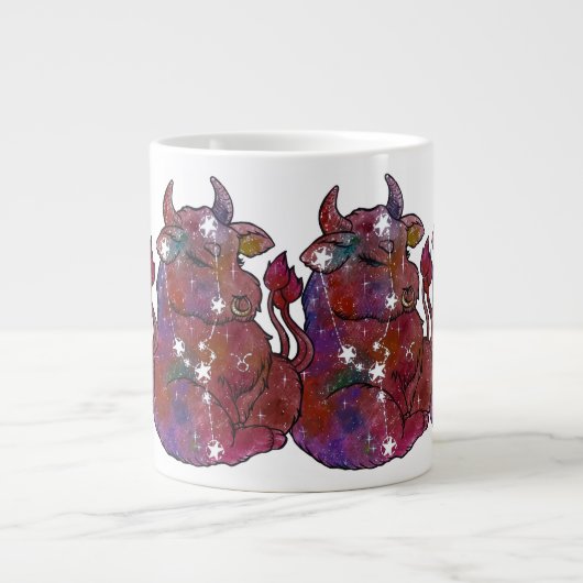 Stier Sterrenbeeld Verjaardag Grote Koffiekop (Voorkant)