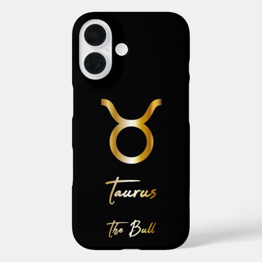 Stier sterrenbeeld, zwart en goud Case-Mate iPhone case (Achterkant)