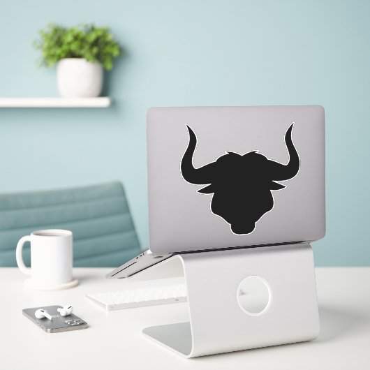 Stier Sticker (Laptop op bureau)