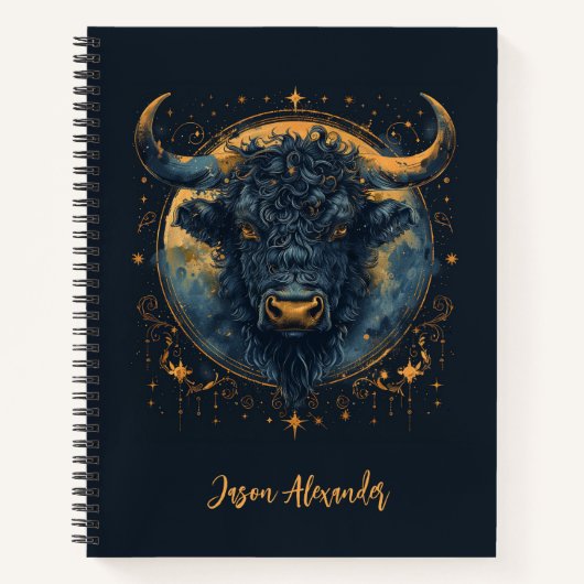 Stier Stier School Notebook Toro Taurus Dierenriem Notitieboek (Voorkant)