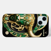 Stier Stier, Smaragd en Goud Gepersonaliseerd Case-Mate iPhone Case (Achterkant (horizontaal))
