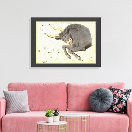 Stier Stier,  sterrenbeeld Urania's Mirror Canvas Afdruk (Insitu (Woonkamer))
