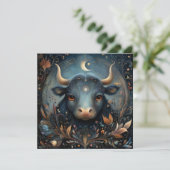 Stier Stier Zodiac Astrologie Hemelse Verjaardag Kaart (Staand voorkant)
