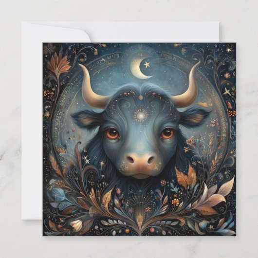 Stier Stier Zodiac Astrologie Hemelse Verjaardag Kaart (Voorkant)