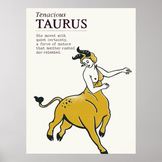 Stier Stier Zodiac Teken Boho Chic Astrologie Post Poster (Voorkant)
