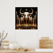 Stier Stier Zodiac Tempel Astrologie Cadeau Poster (Keuken)