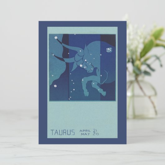 Stier Stierbeeld Constellatie Vintage Zodiac Astro (Staand voorkant)