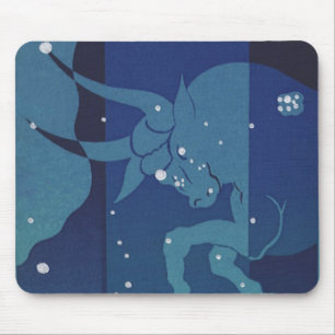 Stier Stierbeeld Constellatie Vintage Zodiac Astro Muismat