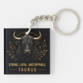 Stier Symbool Sterk Trouw Astrologie Cadeau Sleutelhanger (Achterkant)