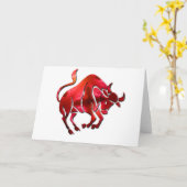 Stier Symbool Wenskaart Kaart (Gele Bloem)