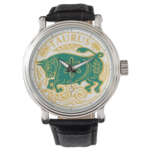 Stier teken van de dierenriem horloge (Voorkant)