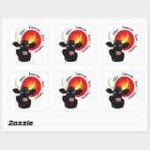Stier - Tierkreiszeichen Aufkleber Vierkante Sticker (Vel)