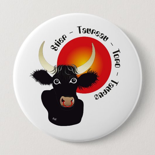 Stier Tierkreiszeichen Button (Voorkant)