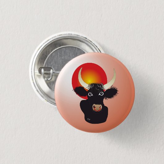 Stier Tierkreiszeichen Button (Voorkant /achterkant)