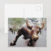 Stier van Wall Street Briefkaart (Voorkant / Achterkant)