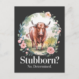 Stier: vastberaden, niet koppig briefkaart