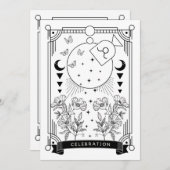 Stier Verjaardag Viering Uitnodiging (Voorkant / Achterkant)