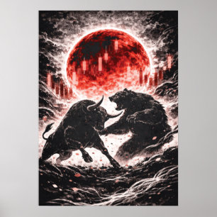 Stier vs Beermarkt in Red Moon Forest - Japans Poster