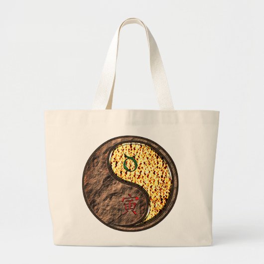 Stier & Vuur Tijger Grote Tote Bag (Voorkant)