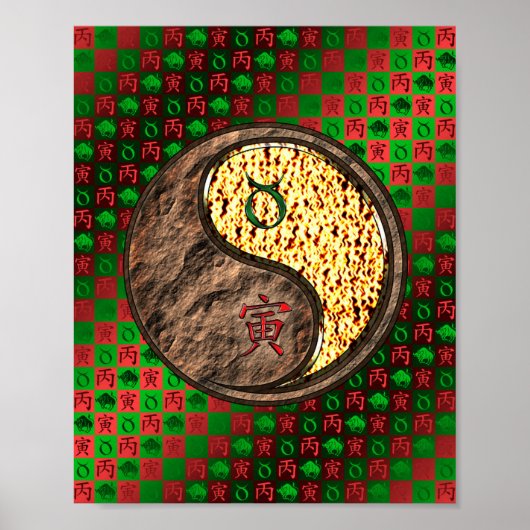 Stier & Vuur Tijger Poster (Voorkant)