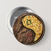 Stier & Vuur Tijger Ronde Button 7,6 Cm (Voorkant /achterkant)