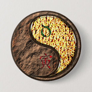 Stier & Vuur Tijger Ronde Button 7,6 Cm