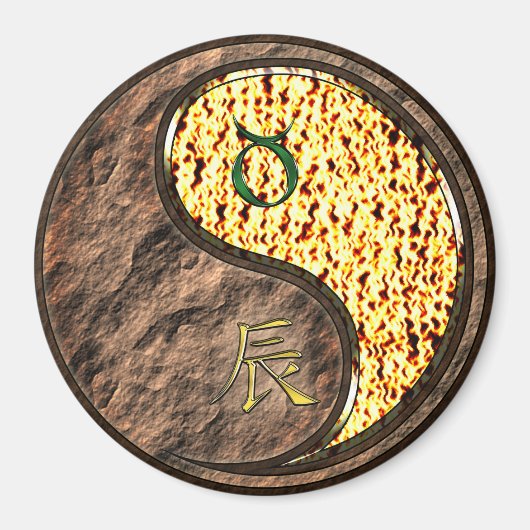 Stier & Vuurdraak Magneet (Voorkant)