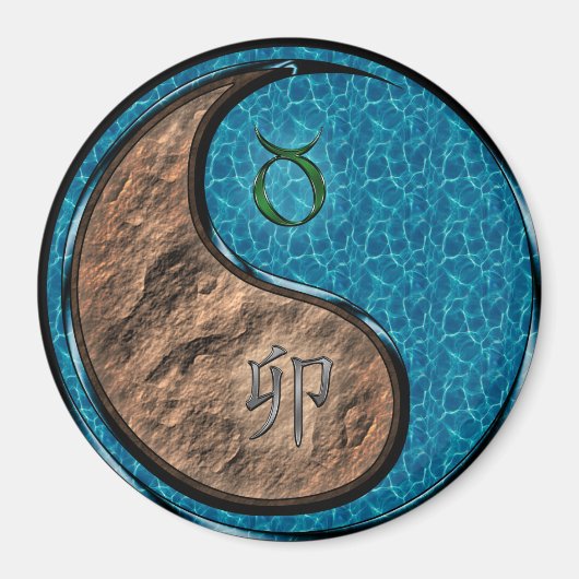 Stier & Water Konijn Magneet (Voorkant)