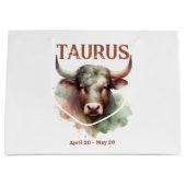 Stier Waterverf Stier Zodiac Thema Verjaardagsfees Groot Cadeauzakje (Voorkant)