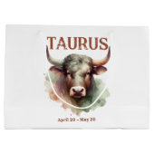 Stier Waterverf Stier Zodiac Thema Verjaardagsfees Groot Cadeauzakje (Achterkant)