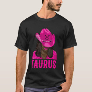 Stier Westerse Cowgirl Afro-Amerikaanse Zwarte Vro T-shirt