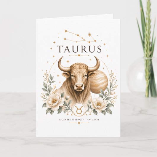 Stier Zodiac Astrologie Horoscoop Teken Kaart (Voorkant)