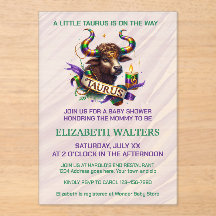 Stier Zodiac Baby Shower Lavendel en Groen
