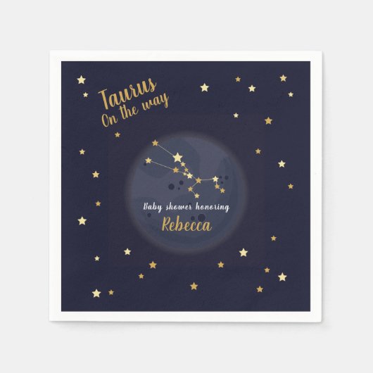 Stier zodiac baby shower servet (Voorkant)