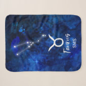 Stier Zodiac Constellatie Blauwe Melkweg Monogram Sherpa Deken (Voorkant (horizontaal))