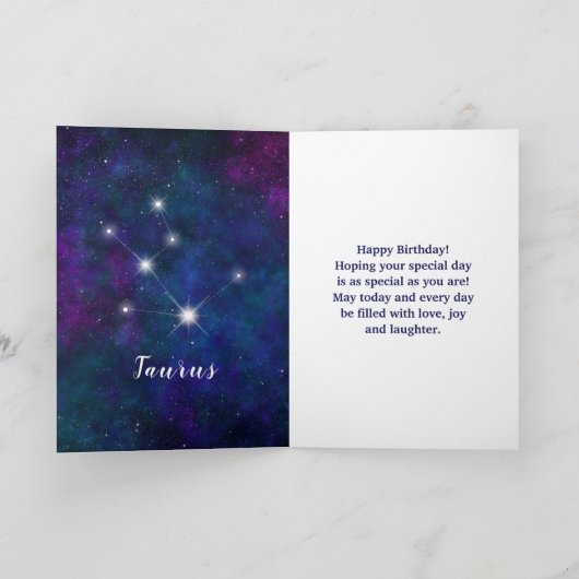 Stier Zodiac Constellation Gelukkige Verjaardag Kaart (Binnen)