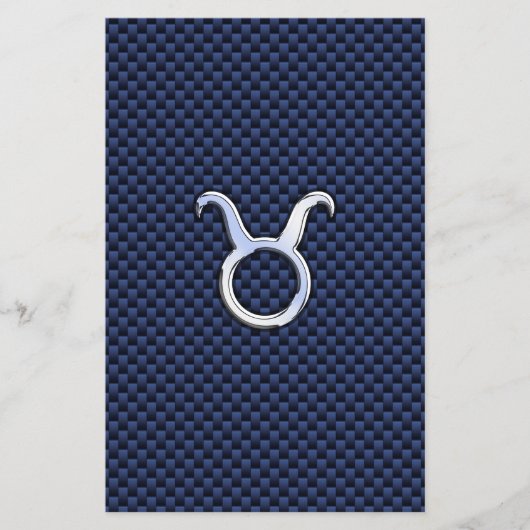 Stier Zodiac Decor Navyblauw Koolstofvezelprint Flyer (Voorkant)