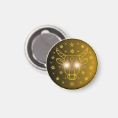 Stier Zodiac Embleem | Minimaal Hemels Symbool Magneet (Voorkant / Achterkant)