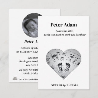 Stier Zodiac Geboorteaankondiging