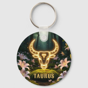 Stier Zodiac Geschenk Met Botanische Luxe Sleutelhanger