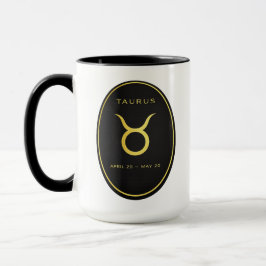 Stier Zodiac Goud Ovaal Embleem Mok | Luxe Astrol