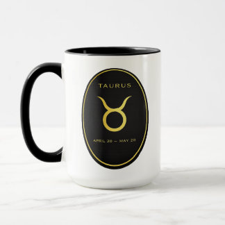 Stier Zodiac Goud Ovaal Embleem Mok | Luxe Astrol