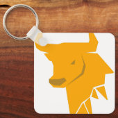 Stier Zodiac - Helder Stier Silhouet Sleutelhanger (Voorkant)