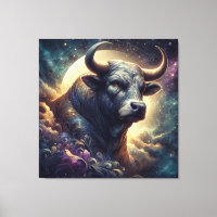 Stier Zodiac Kunst - Majestueuze Stier met Hemelli