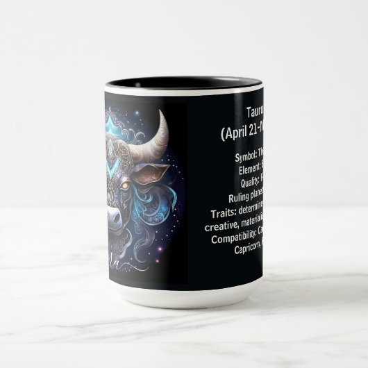 Stier Zodiac Kunst voor 21 april–20 mei Mok (Midden)