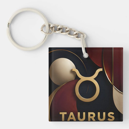 Stier Zodiac Luxe Hemel Astrologie Cadeau Sleutelhanger (Voorkant)